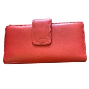 Genuine Leather Red Organizer Wallet